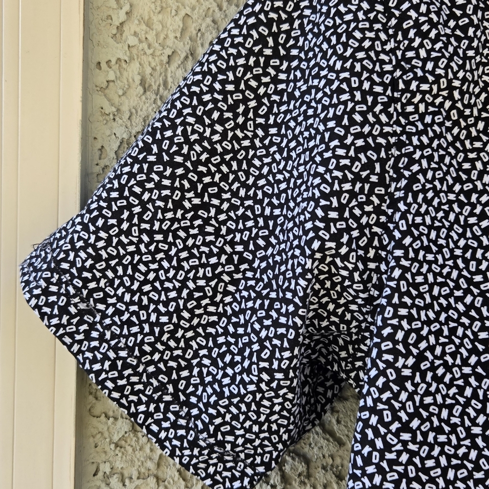 Dkny Black White Pattern Logo Button Down Shirt - image 2